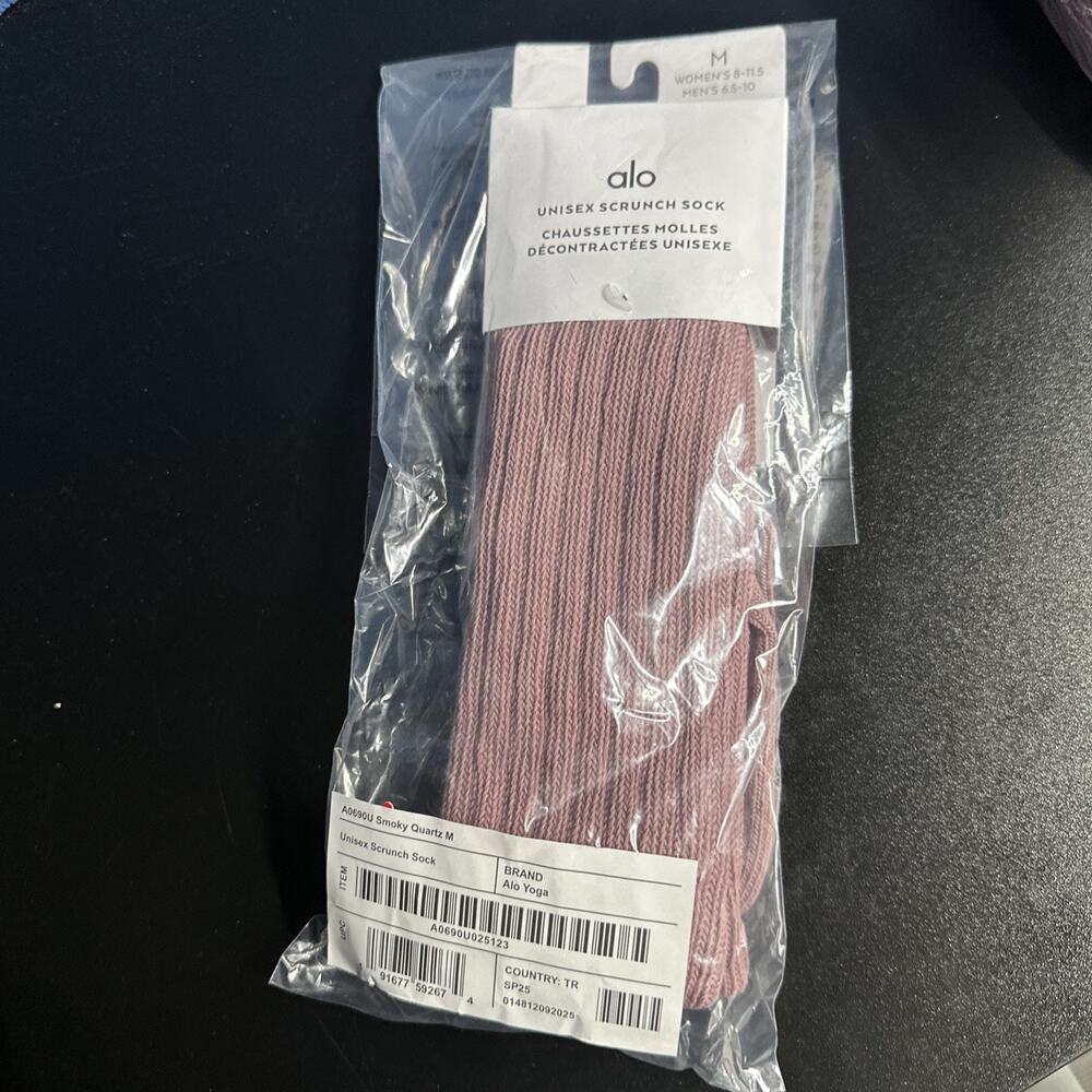Alo Unisex Scrunch Sock Smoky Quartz New With Tags